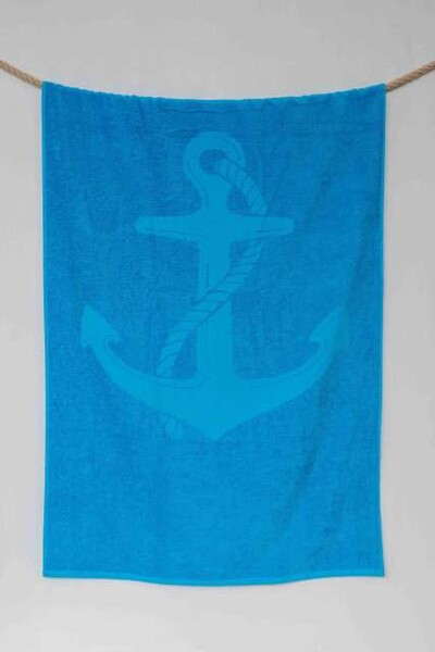 Olima „Anchor” Jacquard Beach Towel - Royal