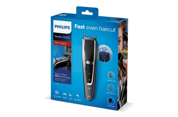 HC7650|Philips Washable cordless hair clipper with accessories - Dark gun metal