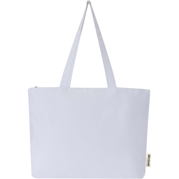 Ningbo 320 g/m² zippered cotton tote bag 15L - White