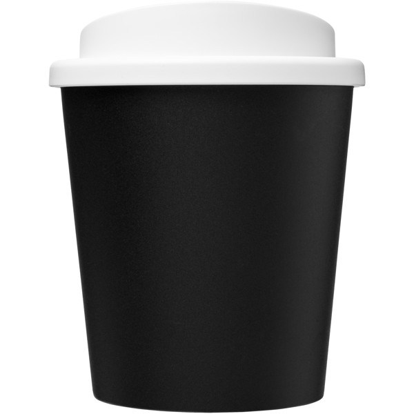 Copo térmico reciclado de 250 ml "Americano® Espresso Eco" - Preto liso / Branco