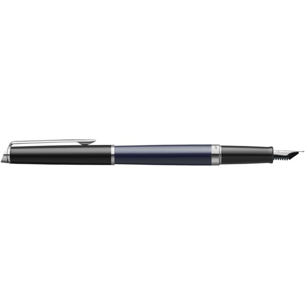 Hemisphere colour blocking fountain pen with palladium trim (blue ink) - Blue / Black