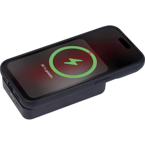 R-ABS magnetic power bank, 10,000 mAh DONNA - Black