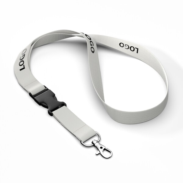 Detachable Bamboo screenprint lanyard - 20mm width / Metal carabiner