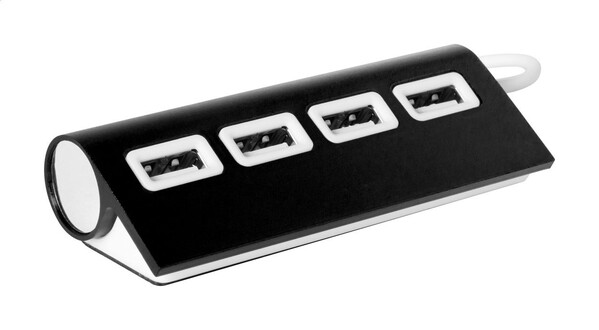 USB hub Wudge - Czarny / Biały
