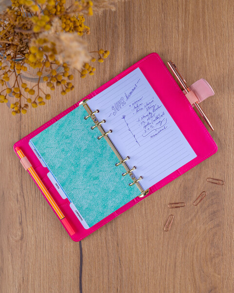 Notique Refill – Týdenní Kroužkový Diář S Vyměnitelnými Listy 2027, Pudrově Růžový, 12,5 x 19 cm - Východní
