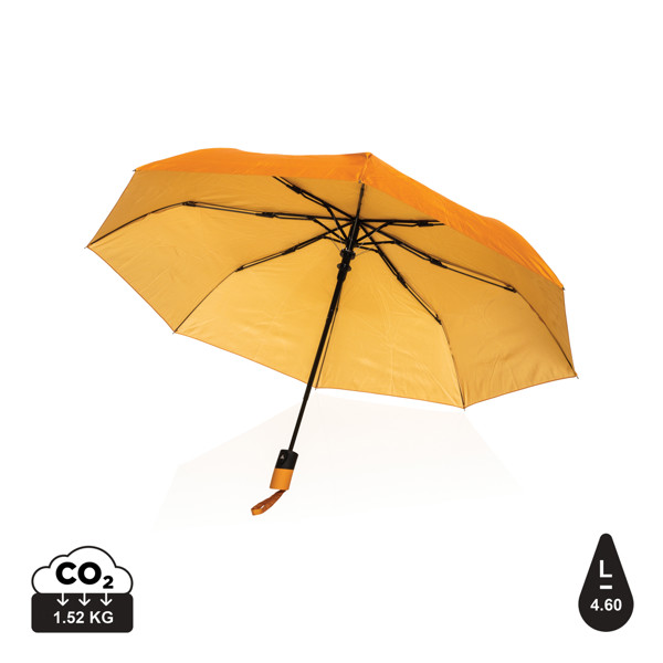 21" Impact AWARE™ 190T mini auto open umbrella - Sundial Orange