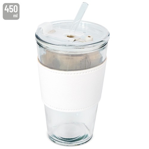 450 ML GLASS WITH STRAW “DELICATESSEN”