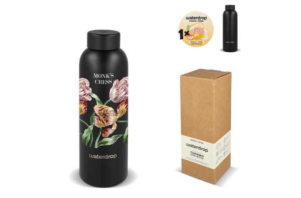 Waterdrop Stainless Steel Bottle with Steel Cap 600ml