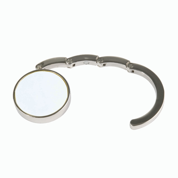 Round Metal Bag Hook, Dual-Magnet Reinforced Closure, In A Black Box - White