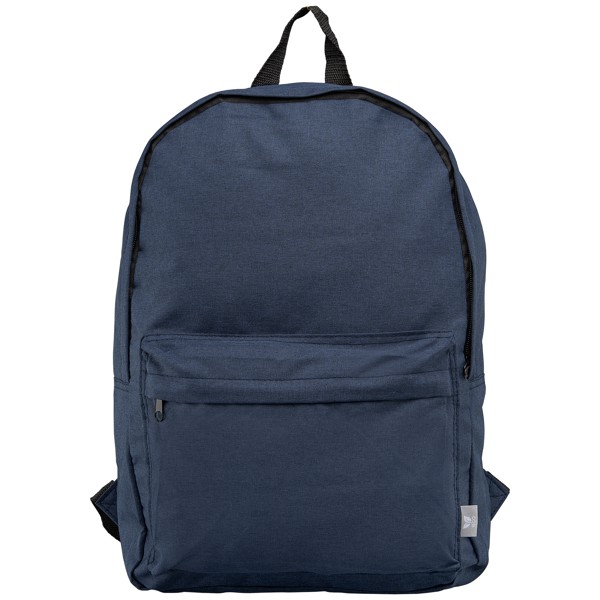 Glasgow - 300D rPET polyester Canvas Backpack - Navy Blue / Silkscreen