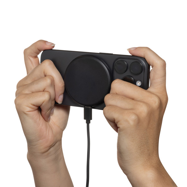 Magnapad wireless charger 15W, recycled ABS - Black