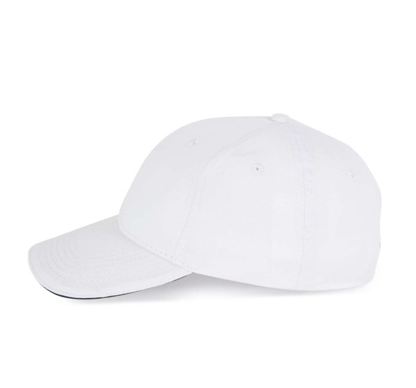 Sandwich Peak Cap - 6 Panels - White / Navy