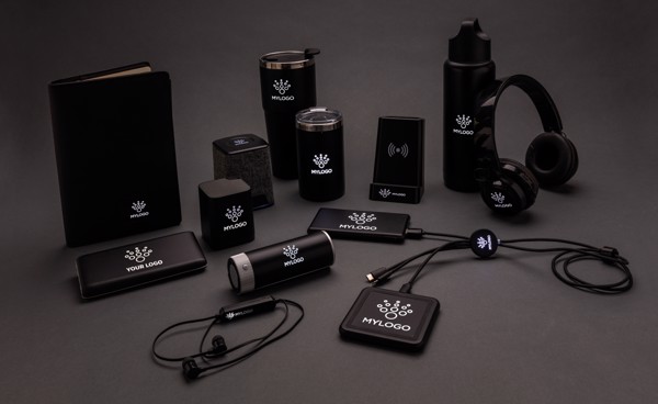 Light up logo 5W wireless charging pen holder