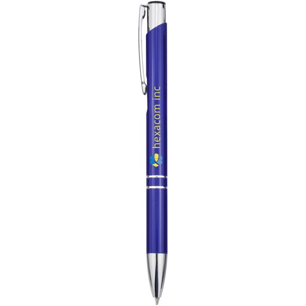 Penna a sfera a scatto Moneta in alluminio (inchiostro nero) - Blu royal