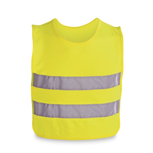 MIKE. Gilet réfléchissant pour enfant, 100 % polyester - Jaune