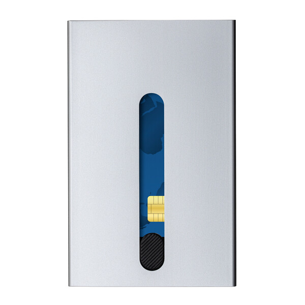 Porte-Cartes avec Protection RFID GRAND OUVERT - argenté