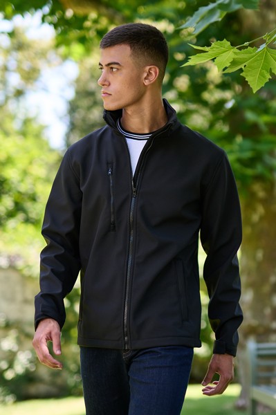 Ablaze 3 Layer Printable Softshell Jacket - Black / Black / L