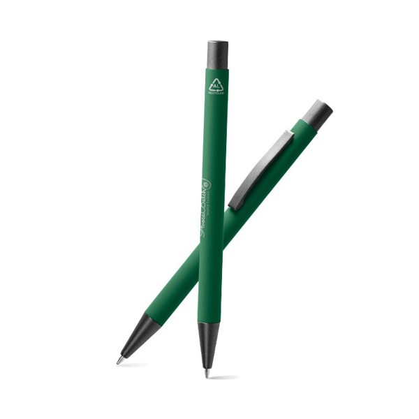 STYLO BILLE ECRITURE BLEUE EN ALU RECYCLE - Jaune