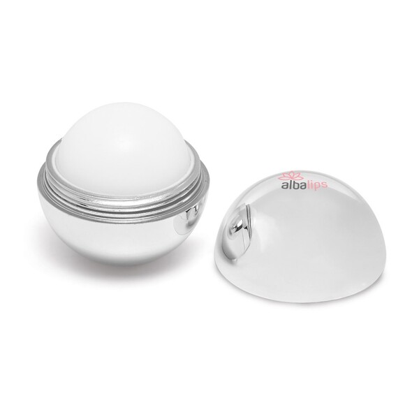 ALBA. Lip balm with ABS round-shaped packaging - Silver