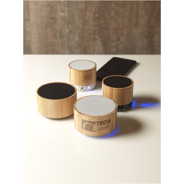 Cosmos bamboo Bluetooth® speaker - Natural / Solid Black