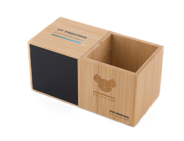 Desk clock with organizer BAMBOO