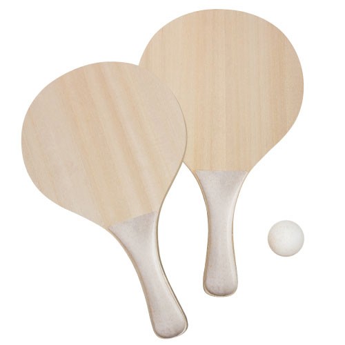 SET DE RAQUETTE DE PLAGE EN BOIS ET FIBRE DE BLÉ "YAIZA"