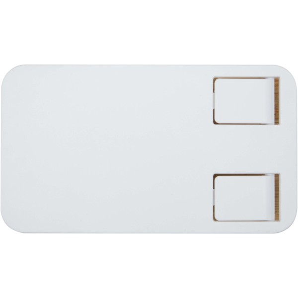 Alfirk Klappbare Smartphonehalterung  aus recyceltem Kunststoff mit Bambusdetails - weiss