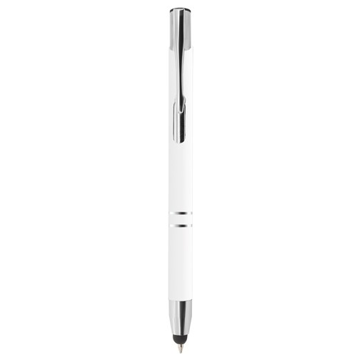 STYLO MÉTALLIQUE AUTOMATIQUE AVEC POINTEUR "DENVER" - Blanc