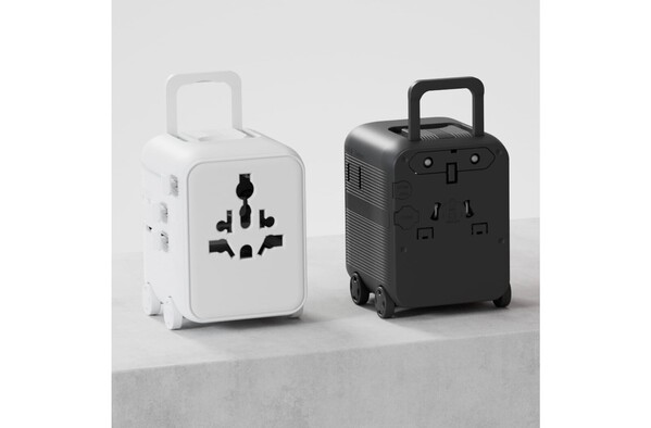 Chariot adaptateur universel GaN Xoopar Luggie pour voyages internationaux - Blanc