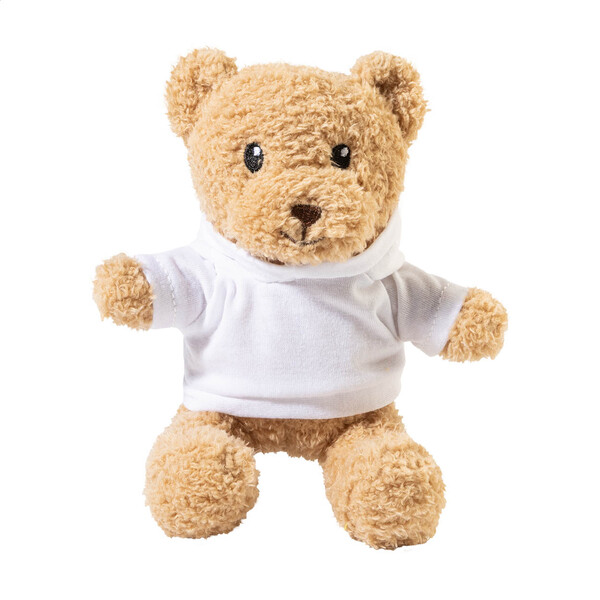 Rpet Pluh Teddy Bear With Hoodie Hobear - White