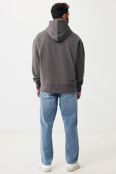 Mikina s kapucí Iqoniq Yoho relaxed fit z recykl. bavlny - Antracitová / XXXL