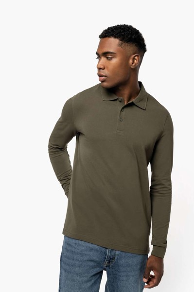 Muška polo majica dugih rukava - Light Royal Plava / 2XL