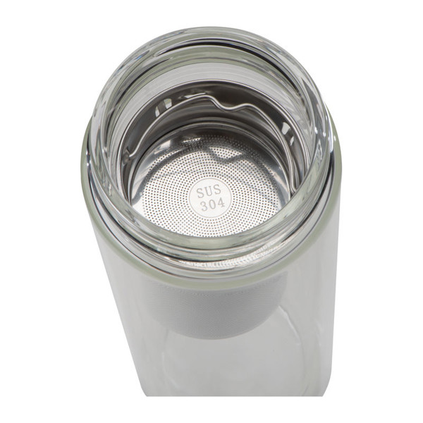 Glass bottle with bamboo