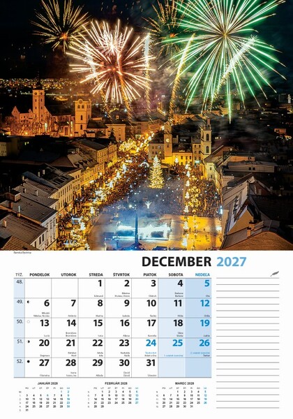 Nástenný Kalendár Slovensko Z Výšky 2027