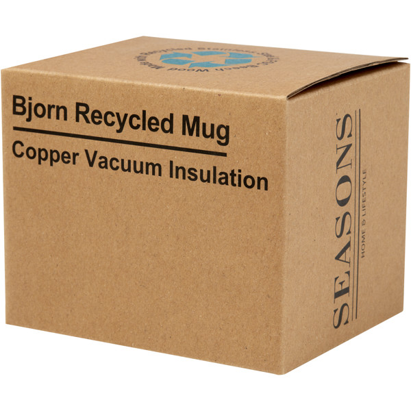 Bjorn 360 ml RCS certified recycled stainless steel mug with copper vacuum insulation - Black