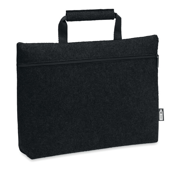 RPET felt zippered laptop bag Tapla - Black