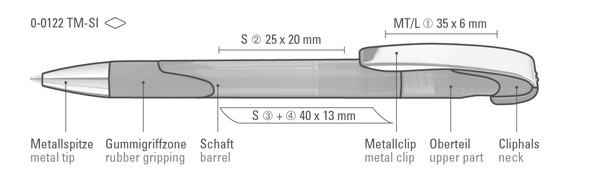 LOOK grip transparent M SI guľôčkové pero - Žltá