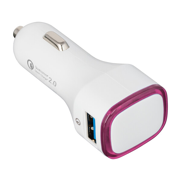 Chargeur voiture USB Quick Charge 2.0® COLLECTION 500 - magenta