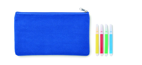 Pencil case with markers Kiddo - Royal Blue