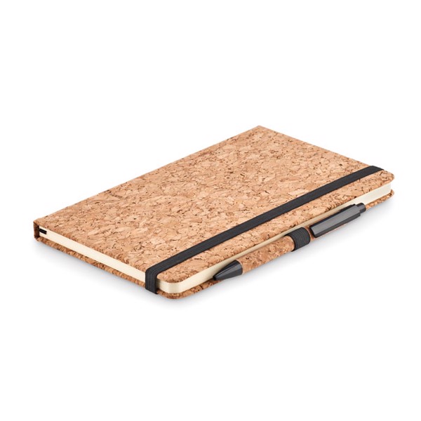 A5 cork notebook with pen Suber Set - Black