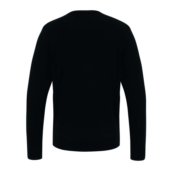'Essential' Acrylic Men's V-Neck Sweater - Black / L