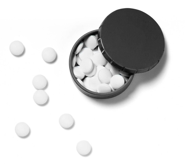 Boîte en métal contenant des bonbons Anika - blanc