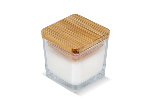 Bougie végétale Chakra dans un pot en verre - Blanc