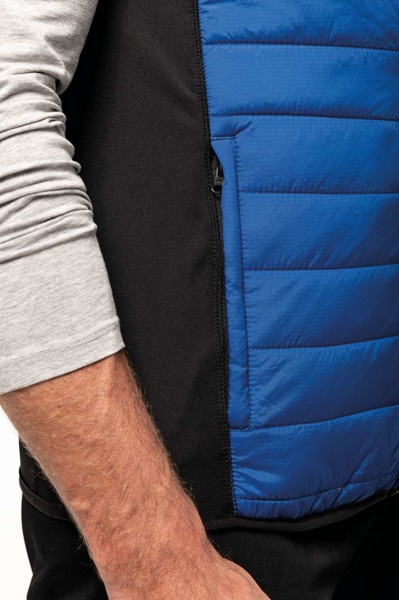 Dual-Fabric Sleeveless Sports Jacket - Dark Royal Blue / Black / XS