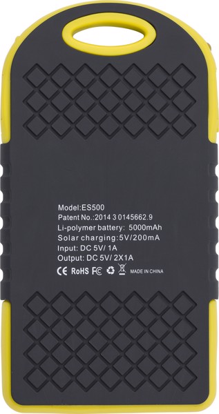 Power bank solaire, 4 000mAh Aurora - Yellow