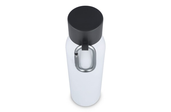 Bouteille isotherme à mousqueton, finition mate, 600 ml - Blanc