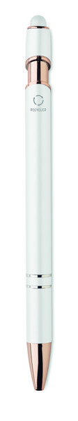 Recycled aluminium pen Scribble - White