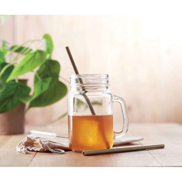 Natural Straw bamboo straws set 190 mm, reusable