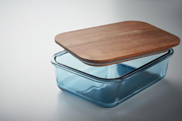 Szklany lunchbox 800ml Vitrio Lunch - Przezroczysty niebieski