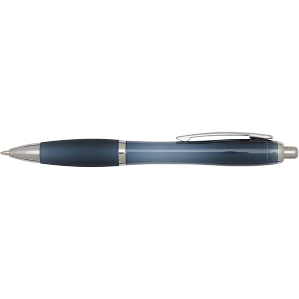 Stylo bille en plastique recyclé RCS avec corps et grip colorés (encre noire) Nash - Bleu hale